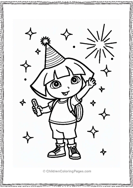 Dora The Explorer New Year’s Celebration Free PDF Printable