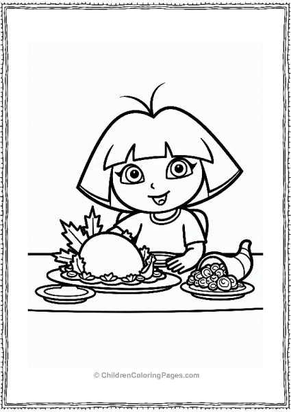 Dora The Explorer Thanksgiving Feast Free PDF Printable