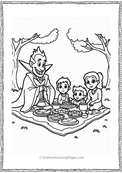 Dracula Family Picnic At The Park Free PDF Printable