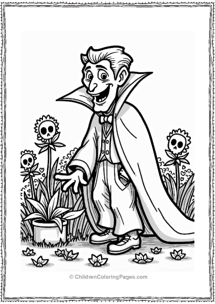 Dracula In His Vampire Garden Free PDF Printable