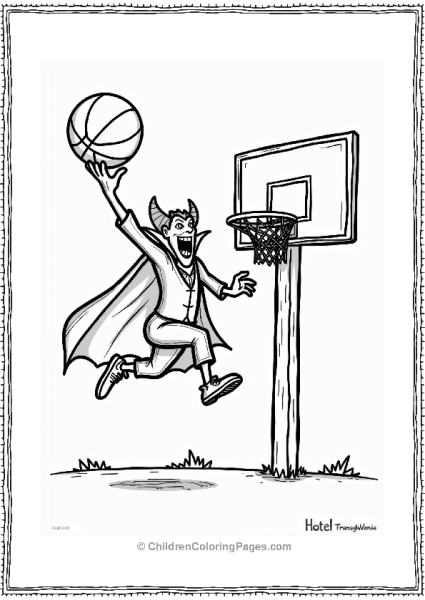 Dracula Playing Basketball In Hotel Transylvania Free PDF Printable