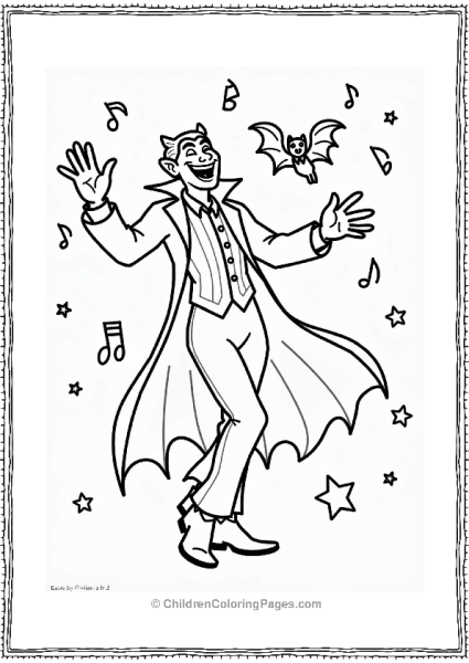 Dracula’s Dance Party With A Friendly Bat Free PDF Printable