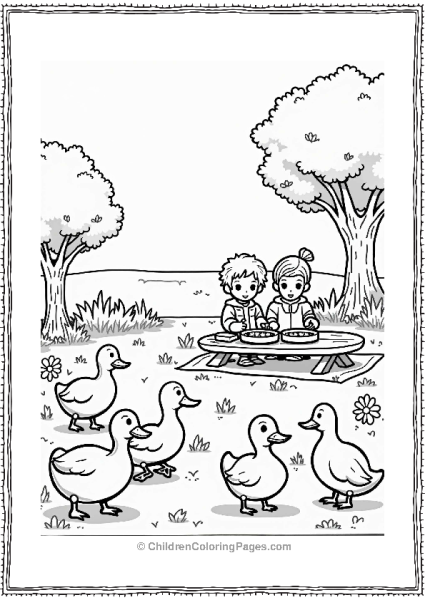 Spring Ducks By A Picnic With Kids Free PDF Printable