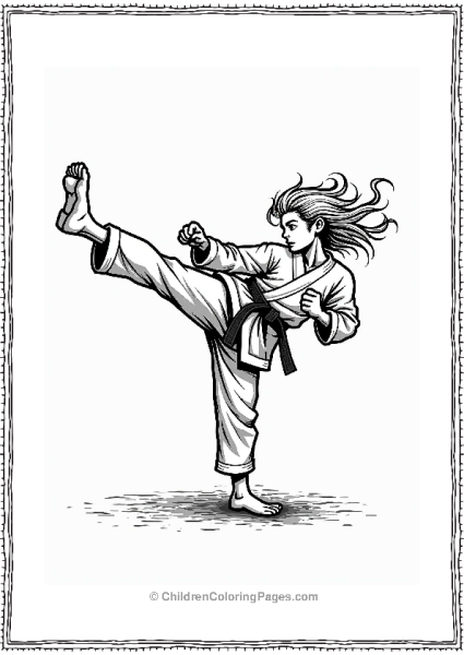 Dynamic Karate Kick Action Free PDF Printable