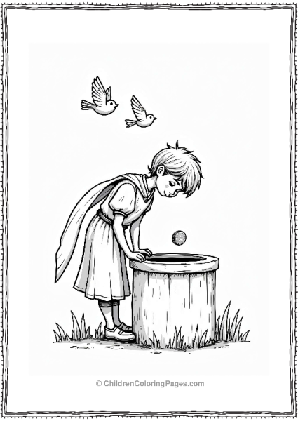 Fairy Tale Charming Prince At The Wishing Well Free PDF Printable