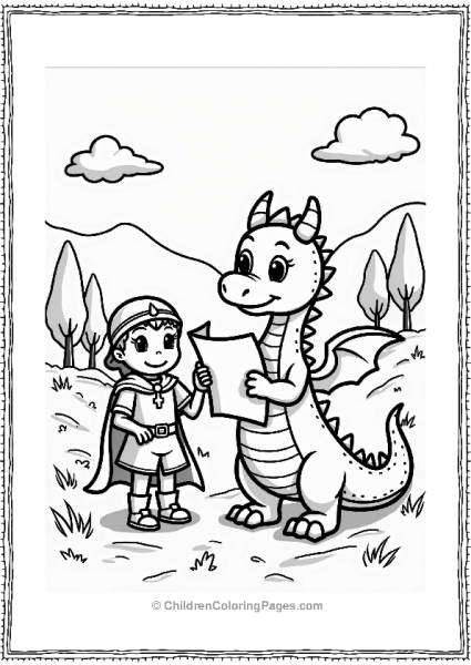 Fairy Tale Dragon And Hero On A Quest Free PDF Printable