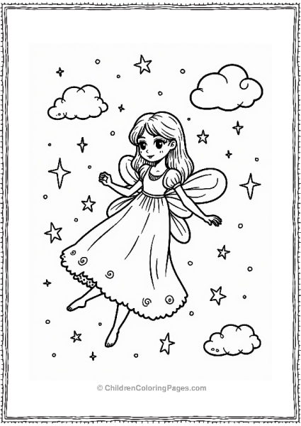 Fairy Tale Dreamy Character In A Whimsical Sky Free PDF Printable