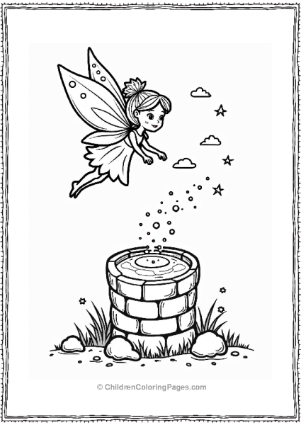 Fairy Tale Dreamy Fairy At The Wishing Well Free PDF Printable