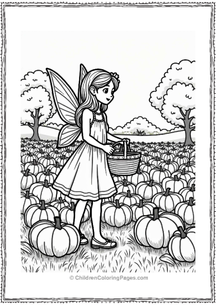 Fairy Tale Fairy Collecting Pumpkins In Autumn Festival Free PDF Printable