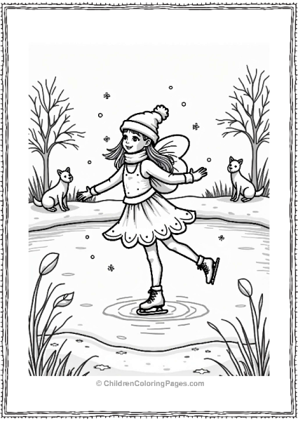 Fairy Tale Fairy Ice Skating In Winter Free PDF Printable