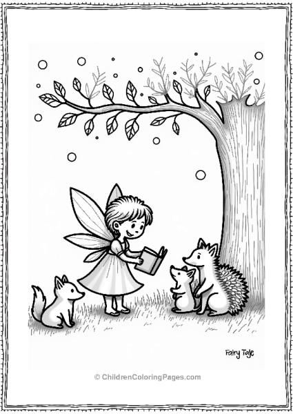 Fairy Tale Fairy Sharing A Story With Woodland Animals Free PDF Printable