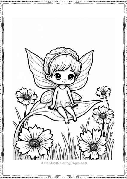 Fairy Tale Fairy Sitting On A Leaf Free PDF Printable