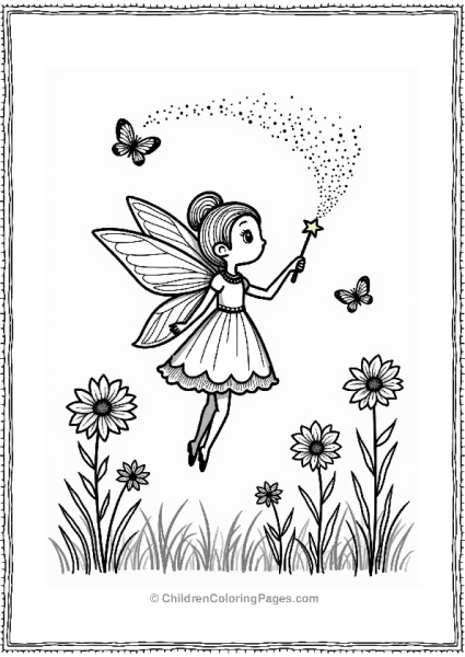 Fairy Tale Fairy Sprinkling Magic Dust In A Garden Free PDF Printable