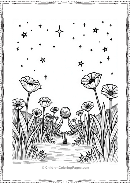 Fairy Tale Fairy Tale Character In A Field Of Flowers Free PDF Printable