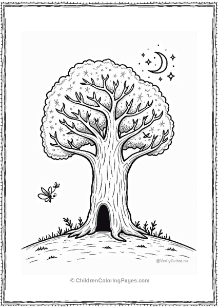 Fairy Tale Fairy Tree Releasing Fairies At Night Free PDF Printable