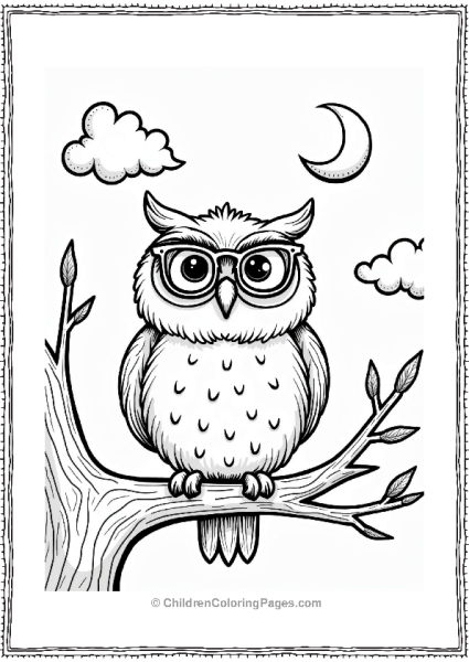 Fairy Tale Wise Owl In A Whimsical Night Sky Free PDF Printable