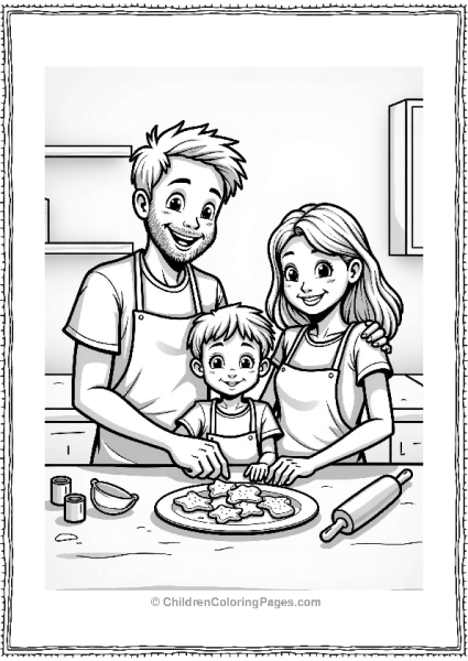 Family Baking Christmas Cookies Free PDF Printable