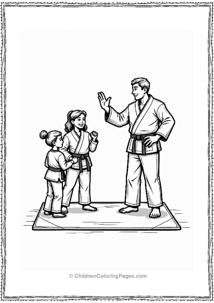 Family Karate Game Scene Free PDF Printable