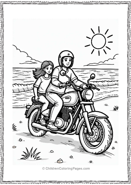 Family Motorcycle Adventure At The Beach Free PDF Printable