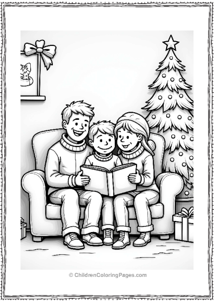 Family Reading A Christmas Story Free PDF Printable