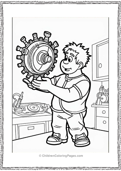 Felix Whirling Gadget In A Workshop Free PDF Printable