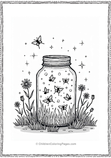 Spring Firefly Jar Under A Starry Sky Free PDF Printable