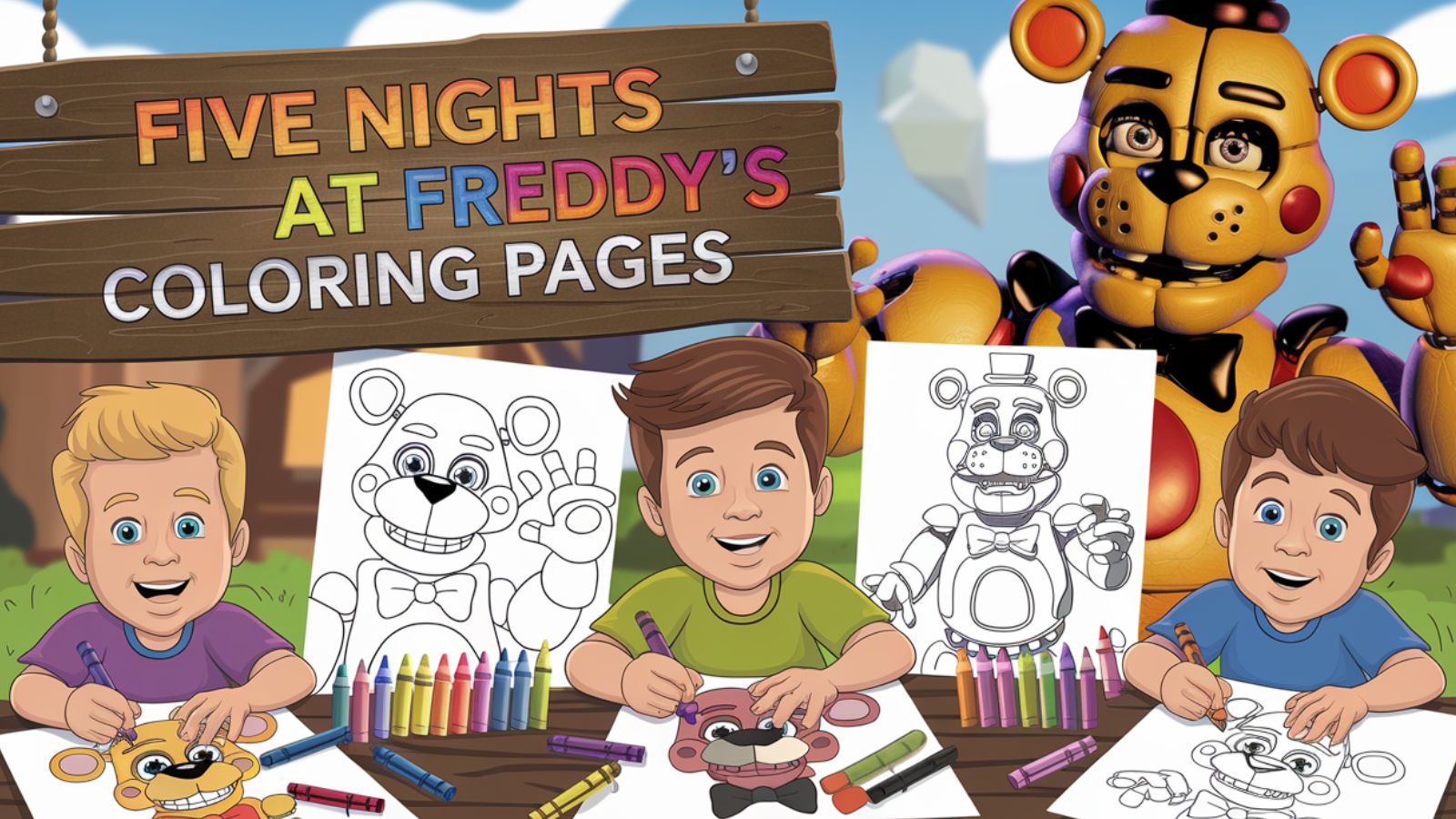 Five Nights At Freddy’s Coloring Pages – Free PDF Printables🎮🕹🎴👾🐻😾