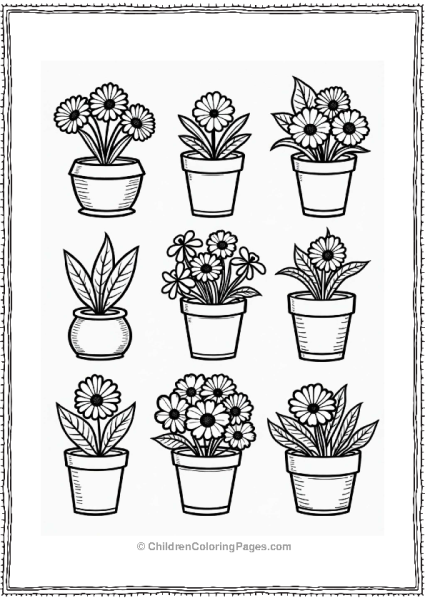 Spring Flower Pot Collection With Vibrant Blooms Free PDF Printable