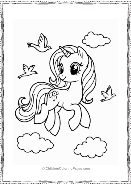 Fluttershy Among The Clouds Free PDF Printable