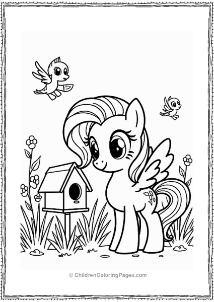 Fluttershy Building A Birdhouse Free PDF Printable