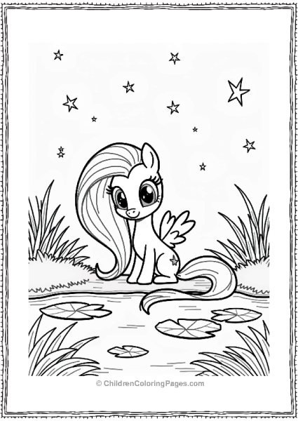 Fluttershy By The Dreamy Pond Free PDF Printable