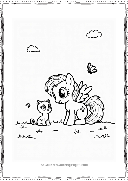 Fluttershy Comforting A Lost Kitten 1 Free PDF Printable