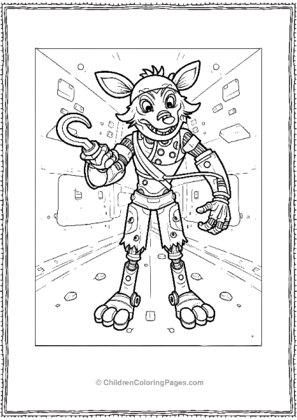 Foxy The Pirate Fox Five Nights At Freddy’s Coloring Page Free PDF Printable