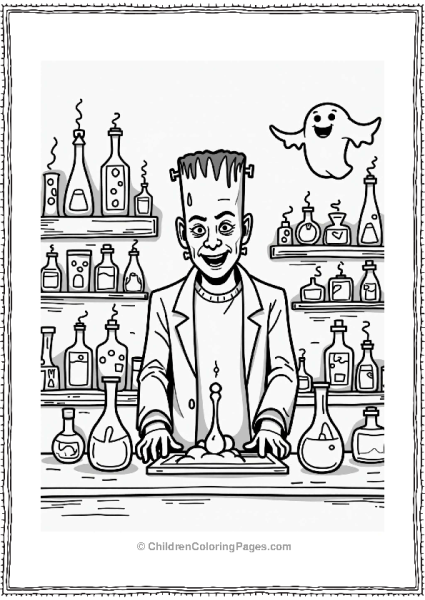 Frankenstein’s Lab With Bubbling Potions Free PDF Printable