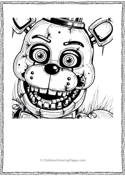 Freddy Fazbear Animatronic BearFive Nights At Freddy’s Coloring Page Free PDF Printable