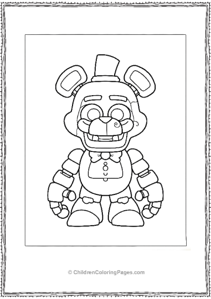 Freddy Fazbear Cartoon Five Nights At Freddy’s Coloring Page Free PDF Printable