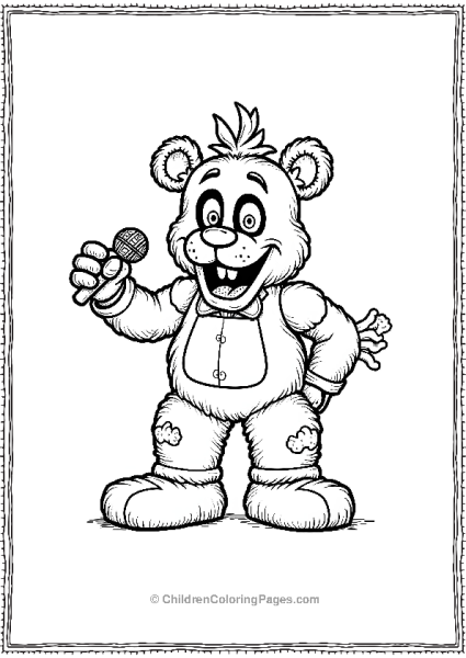 Freddy Fazbear On Pizzeria Stage Five Nights At Freddy’s Coloring Page Free PDF Printable