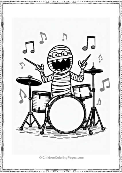 Friendly Mummy In A Monster Band Free PDF Printable