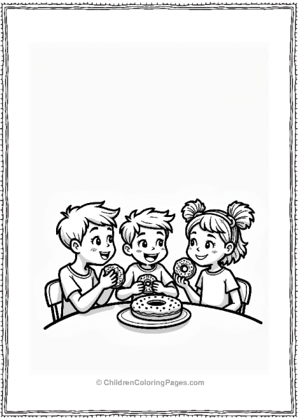 Friends Enjoying Donuts Together Free PDF Printable