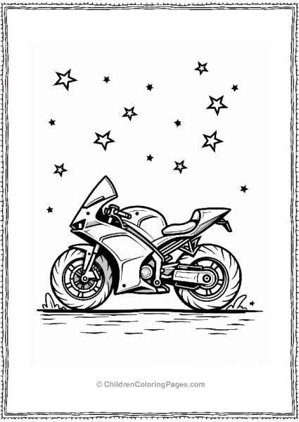 Futuristic Motorcycle In A Starry Night Free PDF Printable