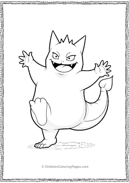 Gengar Balancing On One Foot With Arms Flailing Free PDF Printable