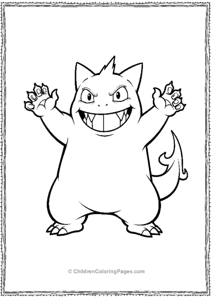 Gengar Celebrating Battle Win With Wide Grin Free PDF Printable