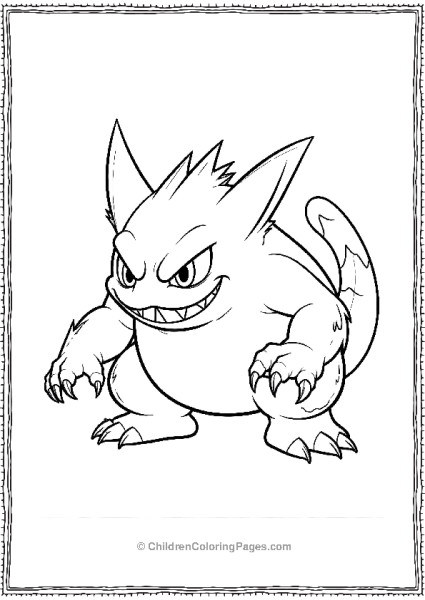 Gengar Crouching Low With Claws Out Free PDF Printable