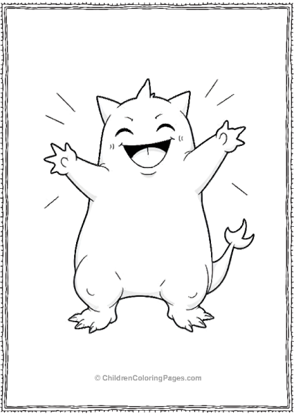 Gengar Joyfully Dancing In Place With Motion Lines Free PDF Printable