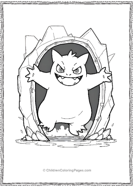 Gengar Leaping Out Of A Dark Portal Free PDF Printable