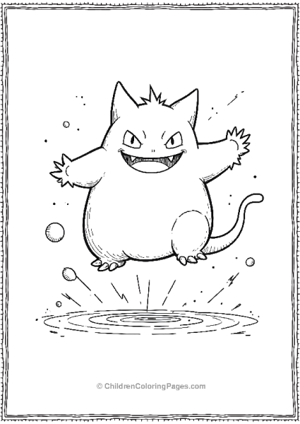 Gengar Levitating Above Ground During Psychic Po Free PDF Printable