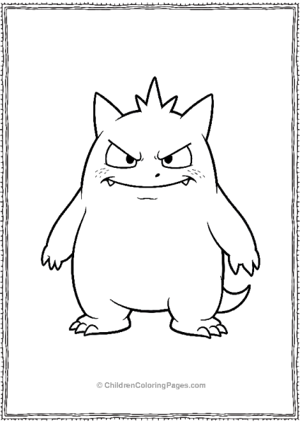 Gengar Making Funny Face Puffed Cheeks Free PDF Printable