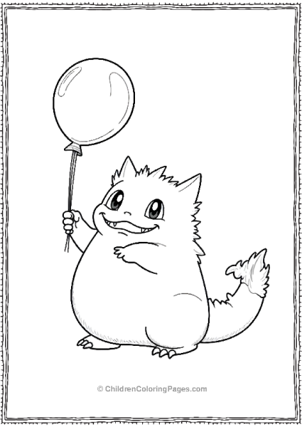 Gengar Puffing Up His Cheeks Like Balloon Free PDF Printable