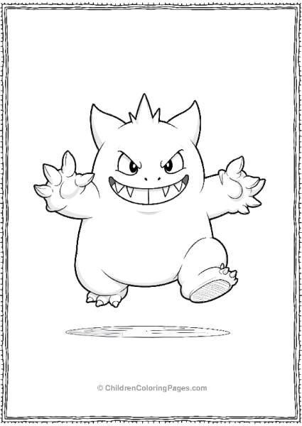 Gengar Reaching Forward Jumping Toward Free PDF Printable