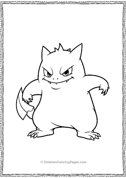 Gengar Sneaking Around With Tiptoe Pose Free PDF Printable